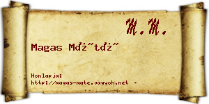 Magas Máté névjegykártya